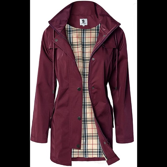 Womens Jacket Jackets & Blazers - New Women's Plaid Zipper Hooded Jacket Windproof Multiple Sizes
